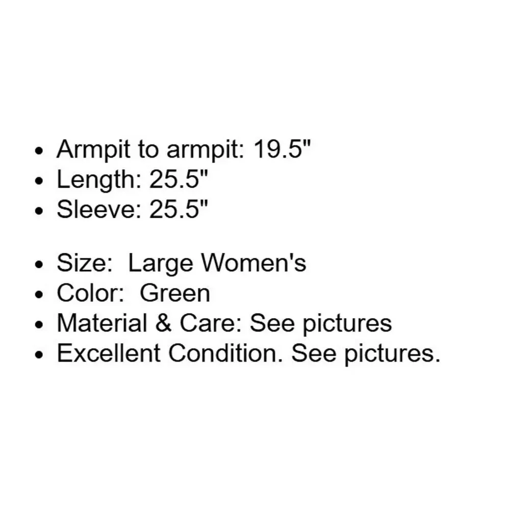 Polo Golf Ralph Lauren Top Womens Large Green Quarter Zip Mock Neck Small Pony - Picture 4 of 13